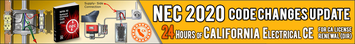 NEC 2020 Code Changes Update - 24 Hours Banner