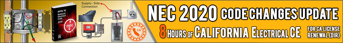 NEC 2020 Code Changes Update Top 50 - 8Hrs Banner