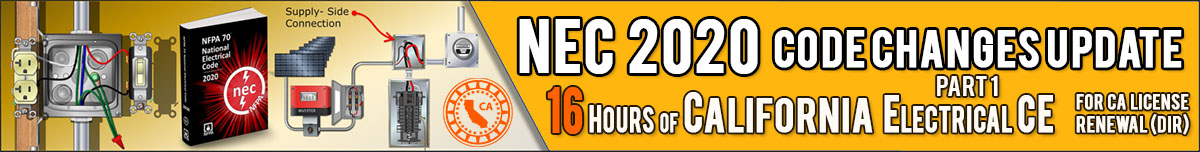 NEC 2020 Code Changes Update Part 1 - 16Hrs Banner