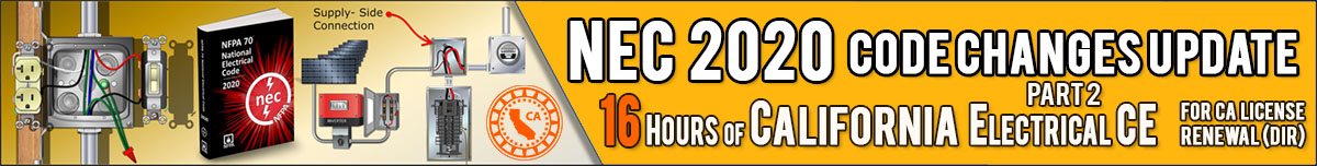 NEC 2020 Code Changes Update Part 2 - 16Hrs Banner