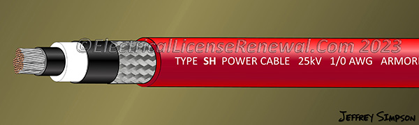 Types SH, SHD, and SHD-GC portable power cables must be used from 2000 volts to 25,000 volts.