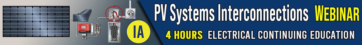 PV System Interconnections (Webinar) Banner