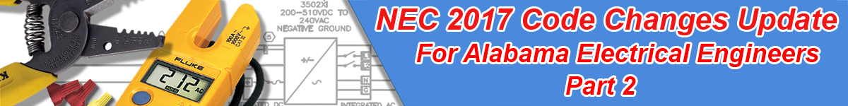 NEC 2017 Code Changes Update Part 2 Course Banner
