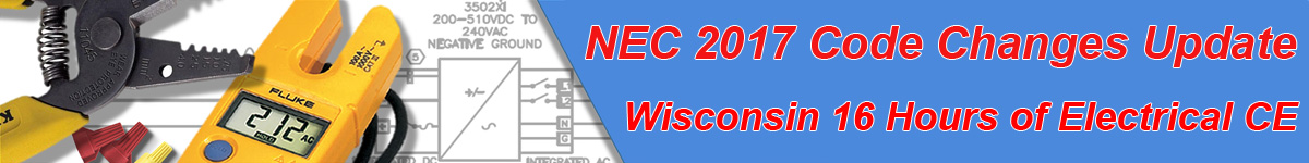 NEC 2017 Code Changes Update - 16 Hours Banner