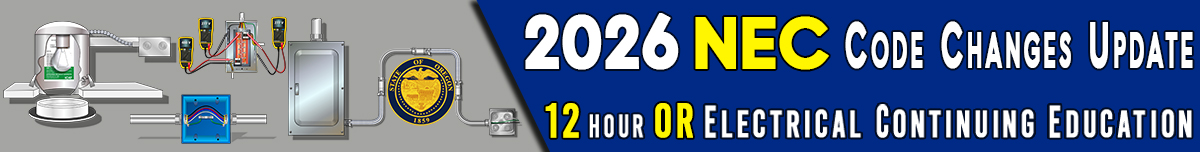 NEC 2026 Code Changes Update - 12 Hours Course Banner