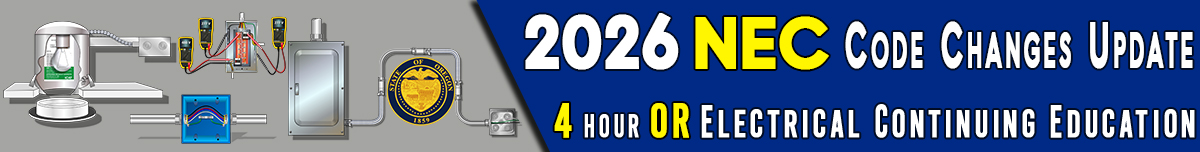 NEC 2026 Code Changes Update - 4 Hours Course Banner