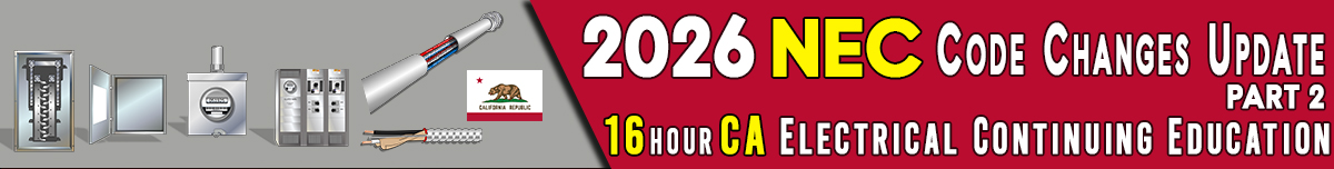 NEC 2026 Code Changes Update Part 2 - 16 Hours Banner