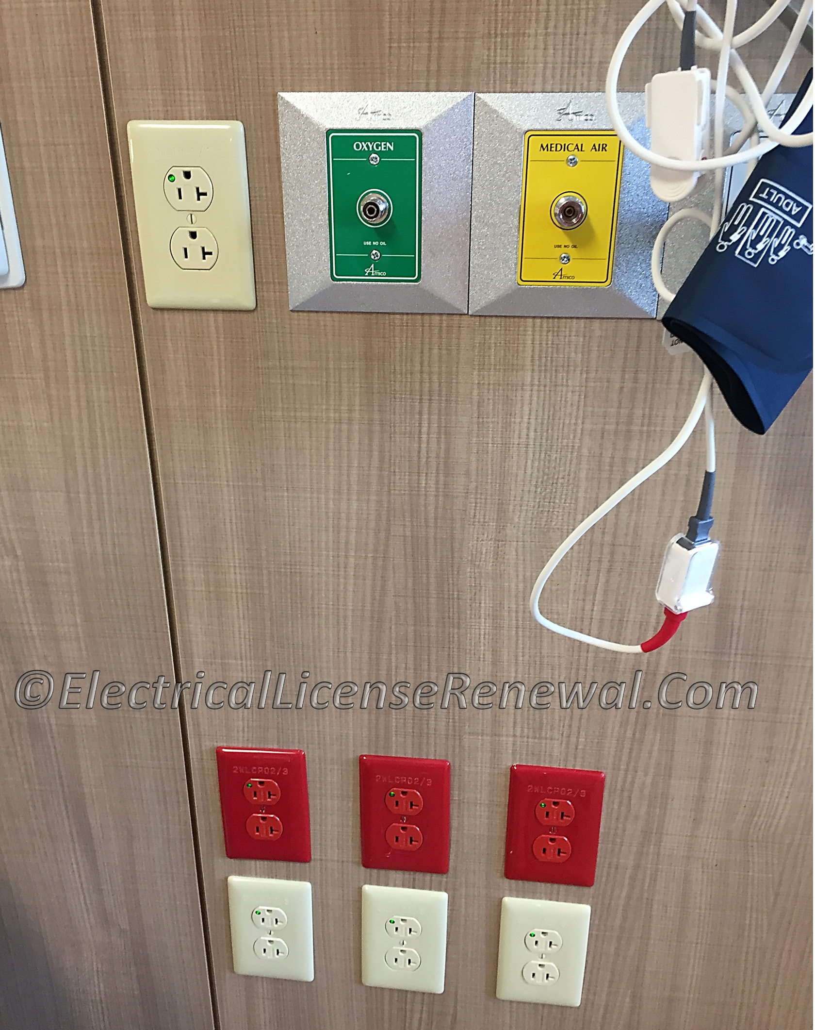 517.18(B) General Care Areas. Patient Bed Location Receptacles.
