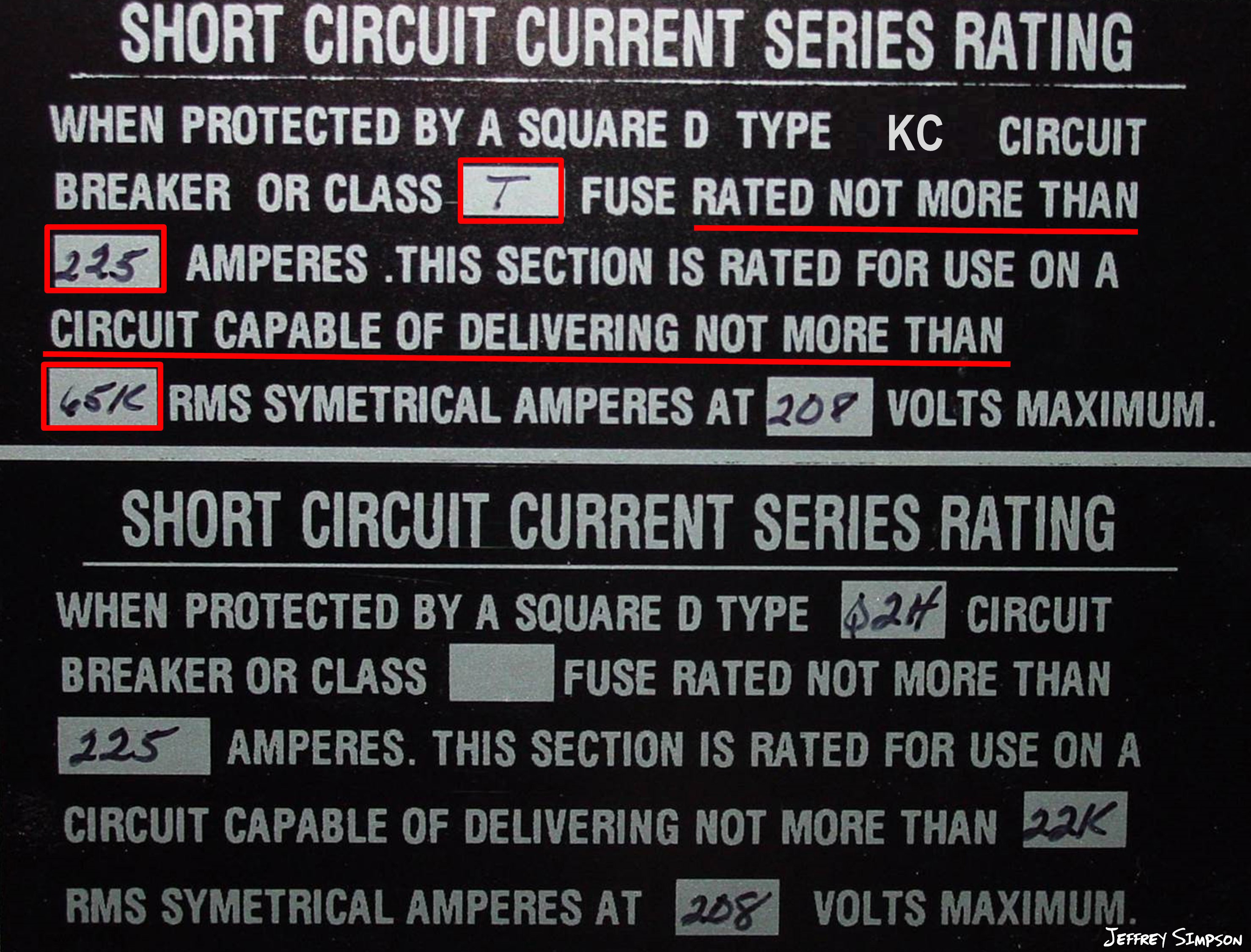 Square D Circuit Breaker Series Rating Chart
