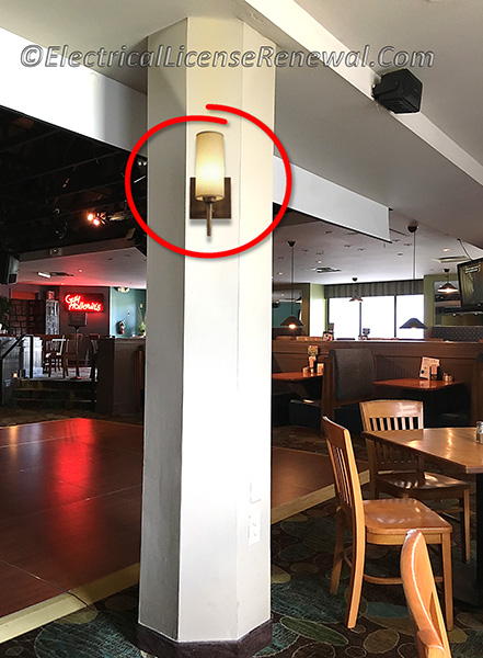 Some may say that the column is not a wall but all will agree that this luminaire is mounted on a vertical surface.