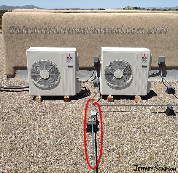 Even though EMT is recognized as an equipment grounding conductor in 250.118, if installed outdoors on a rooftop to serve HVAC equipment, it requires a wire type equipment grounding conductor in the raceway.