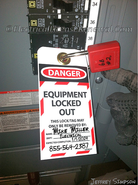 Equipment has been locked/tagged in accordance with established standards.