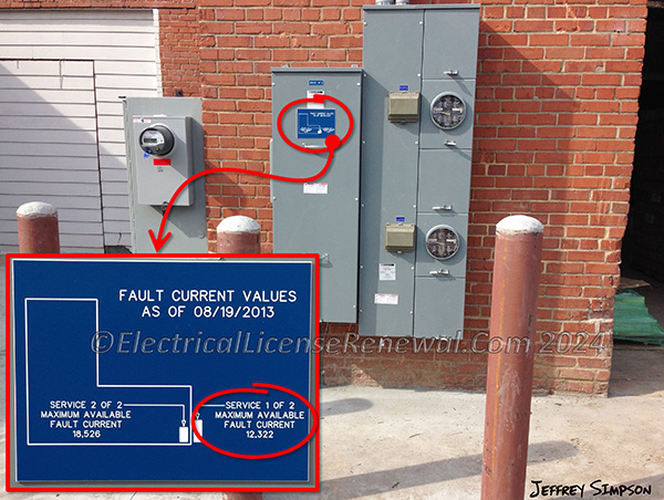 Available Fault Current values at the service equipment can be obtained from the electric utility company.
