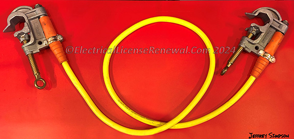 Temporary protective grounding cable.