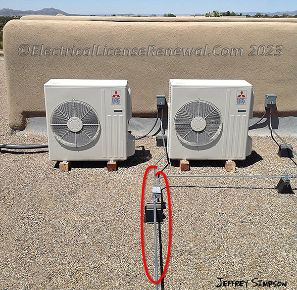 Adding a wire type equipment grounding conductor inside a metal raceway ensures that the equipment grounding path is maintained in the event that extreme weather or abuse causes an exposed rooftop raceway fitting to become loose.