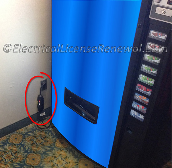 Most vending machines will have a factory installed GFCI device integral to the cord.