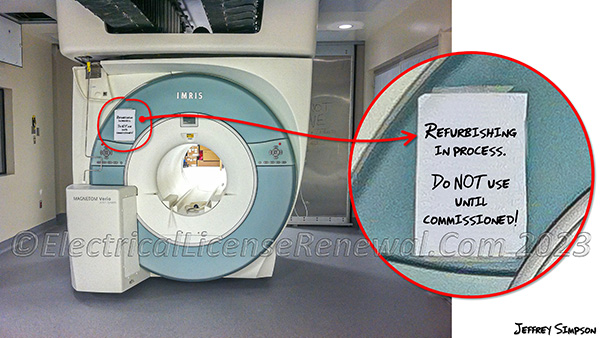 The reconditioning requirements of the NEC does not apply to patient care-related electrical equipment.
