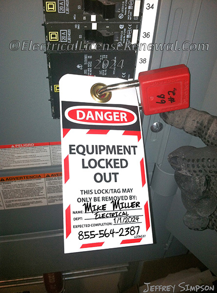 Equipment has been locked/tagged in accordance with established standards.