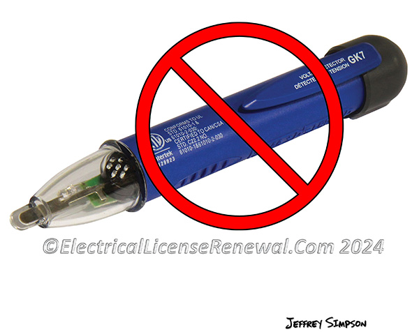 NFPA 70E does NOT permit using a noncontact type tester when testing for the absence of voltage on electrical systems rated 1000 volts or less.