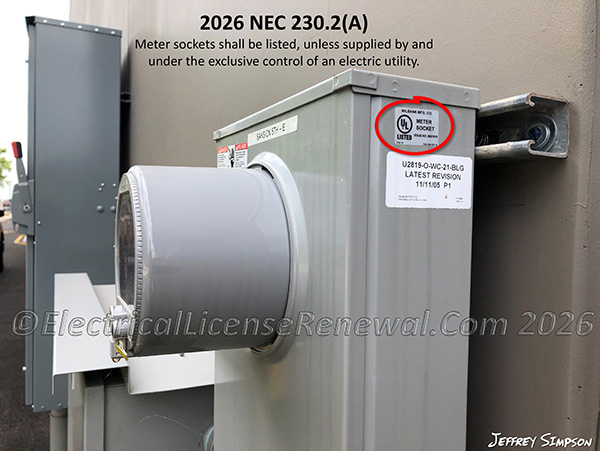 Meter sockets shall be listed, unless supplied by and under the exclusive control of an electric utility.