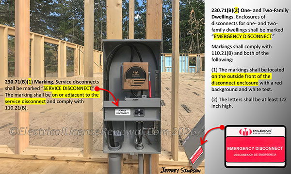 Even though 230.85 was deleted in the 2026 NEC, the intent of the requirements still continue on in revised 230.70.