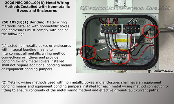 Nonmetallic enclosures (not covered in Article 314) are often used with metallic raceways.