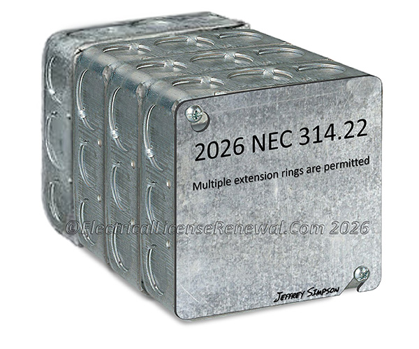 Multiple extension rings are permitted in NEC 314.22.