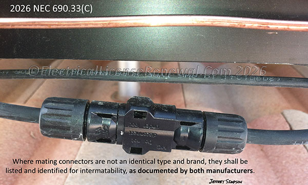 Where mating connectors are not an identical type and brand, they shall be listed and identified for intermatability, as documented by both manufacturers.