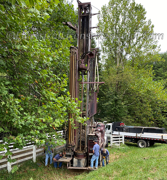 Typical well drilling rigs require sufficient room to extend and operate.