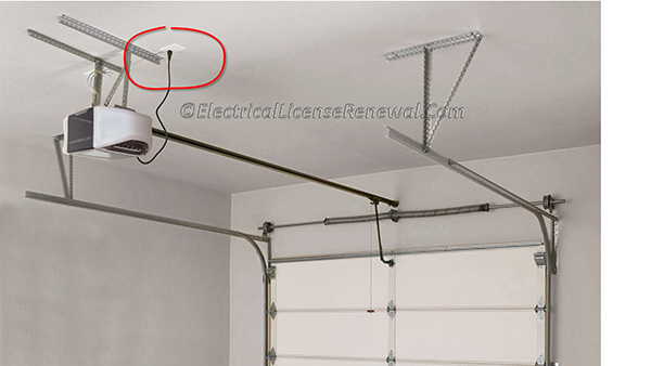 The receptacle on the ceiling is not considered readily accessible since it can only be reached by portable ladder. See NEC Article 100 definition of “accessible, readily”.