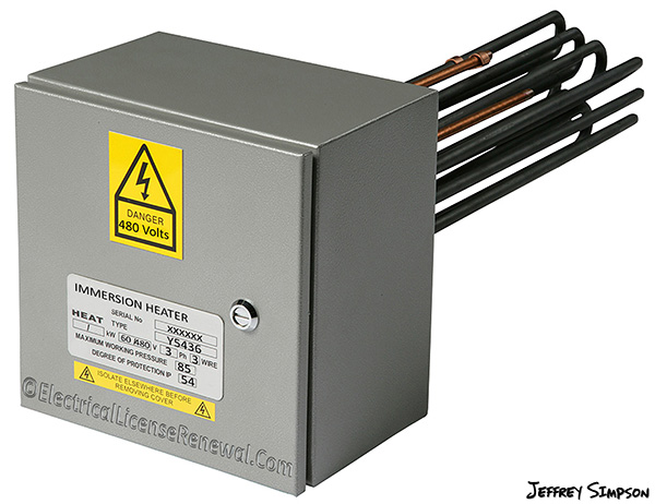 Industrial Immersion heaters are covered in new Article 425.