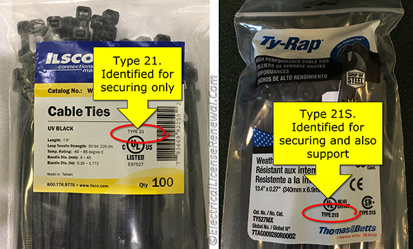 In North Carolina, the amendment allows any cable tie to be used to secure or support a cable even though there are plenty of UL listed cable ties on the market that have been specifically listed for the support of a cable.