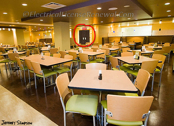 Sufficient lighting in dining and recreation areas must provide illumination to exit ways at a minimum of 5 ft-candles.