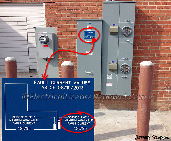 Available Fault Current values at the service equipment can be obtained from the electric utility company.