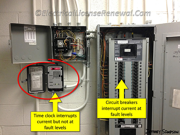 The time clock is a passive device that cannot protect itself against any fault occurring on the load that it controls.