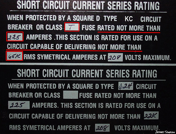 Square D Series Rating Chart