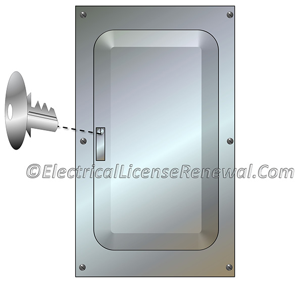 Many panelboard cabinets have a lockable cover.