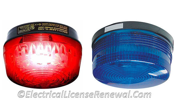 A signaling device indicates an alarm, emergency, or abnormal condition by means of audible, visual, or both methods, including sirens, bells, horns, and strobes.