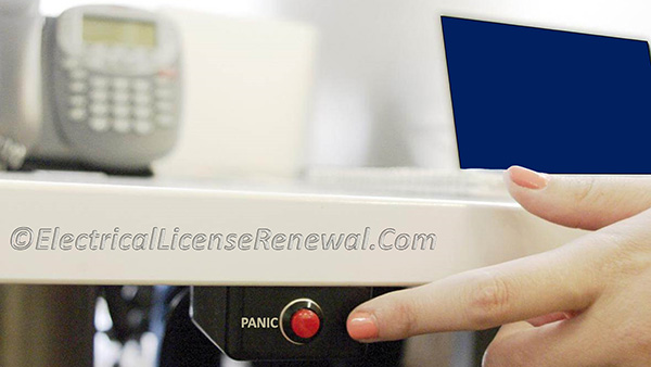 A panic button is a holdup alarm initiating device.