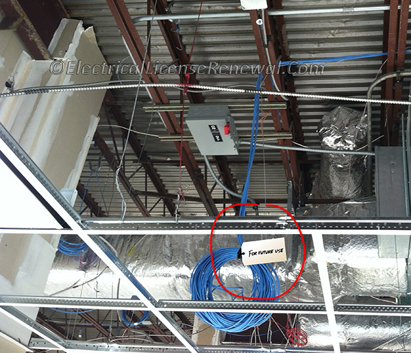 Where cables are identified for future use with a tag, the tag shall be of sufficient durability to withstand the environment involved.