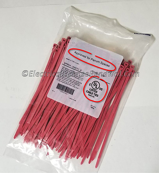 Some plastic cable ties have been listed as approved for plenum spaces.
