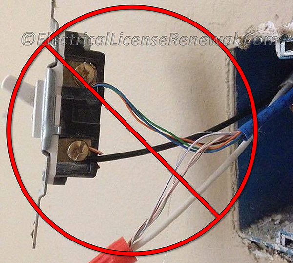 Besides other code violations, these low voltage cables are not properly identified so that an unexperienced person will know what they are for.