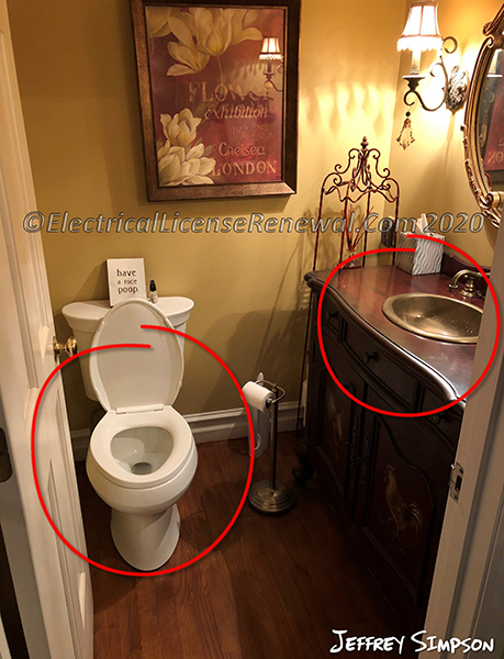 A bathroom is an area with a sink (basin) and one or more of the following: a toilet, a urinal, a tub, a shower, a bidet, or similar plumbing fixtures.