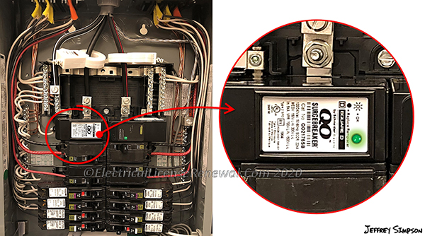 This SPD is in a subpanel downstream of the service. The SPD is not required to be in the service equipment as permitted in (B) if located at each next level distribution equipment downstream toward the load.