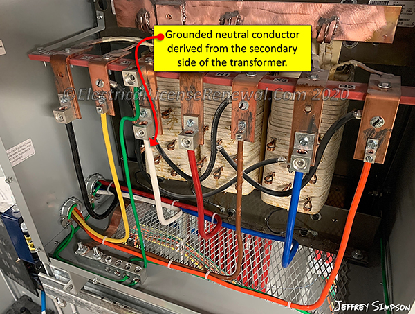 The grounded neutral conductor provides a current return path for anything utilizing a neutral supplied from the secondary side of the transformer.
